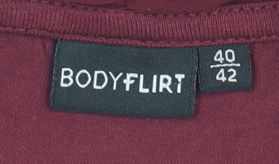 Bodyflirt Women's Red Sleeveless Bow Blouse Size 12-14