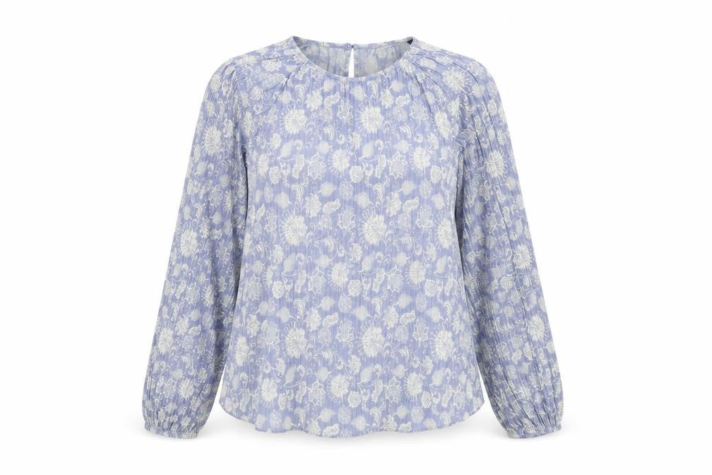 Marks & Spencer Women's Blue Floral Blouse Size 12