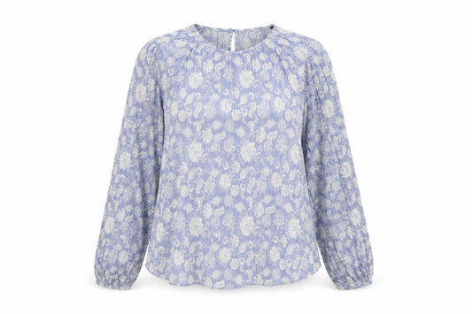 Marks and Spencer Women's Blue Floral Blouse Size 12