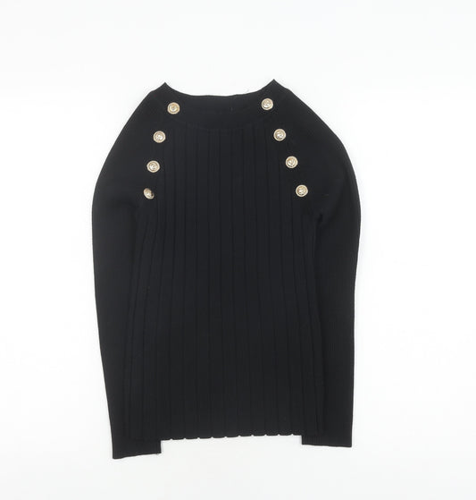 Quiz Women's Black Round Neck Knit Jumper S