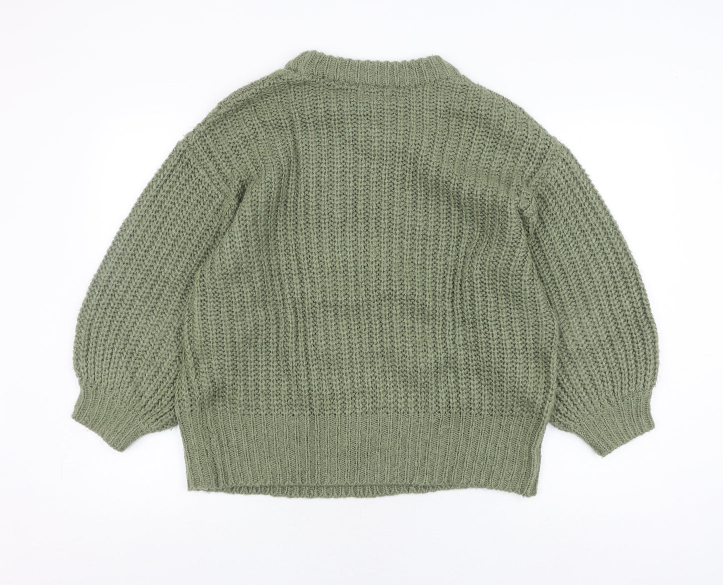 Brave Soul Women's Green Cable-Knit Pullover Jumper, S