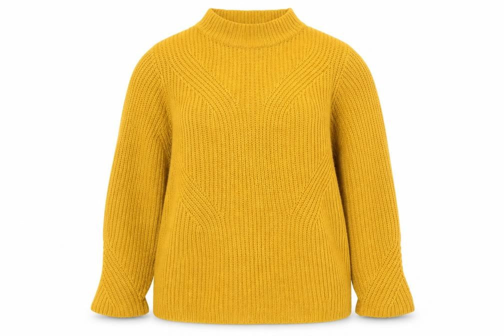 Damart Women's Yellow High Neck Pullover Jumper Size L