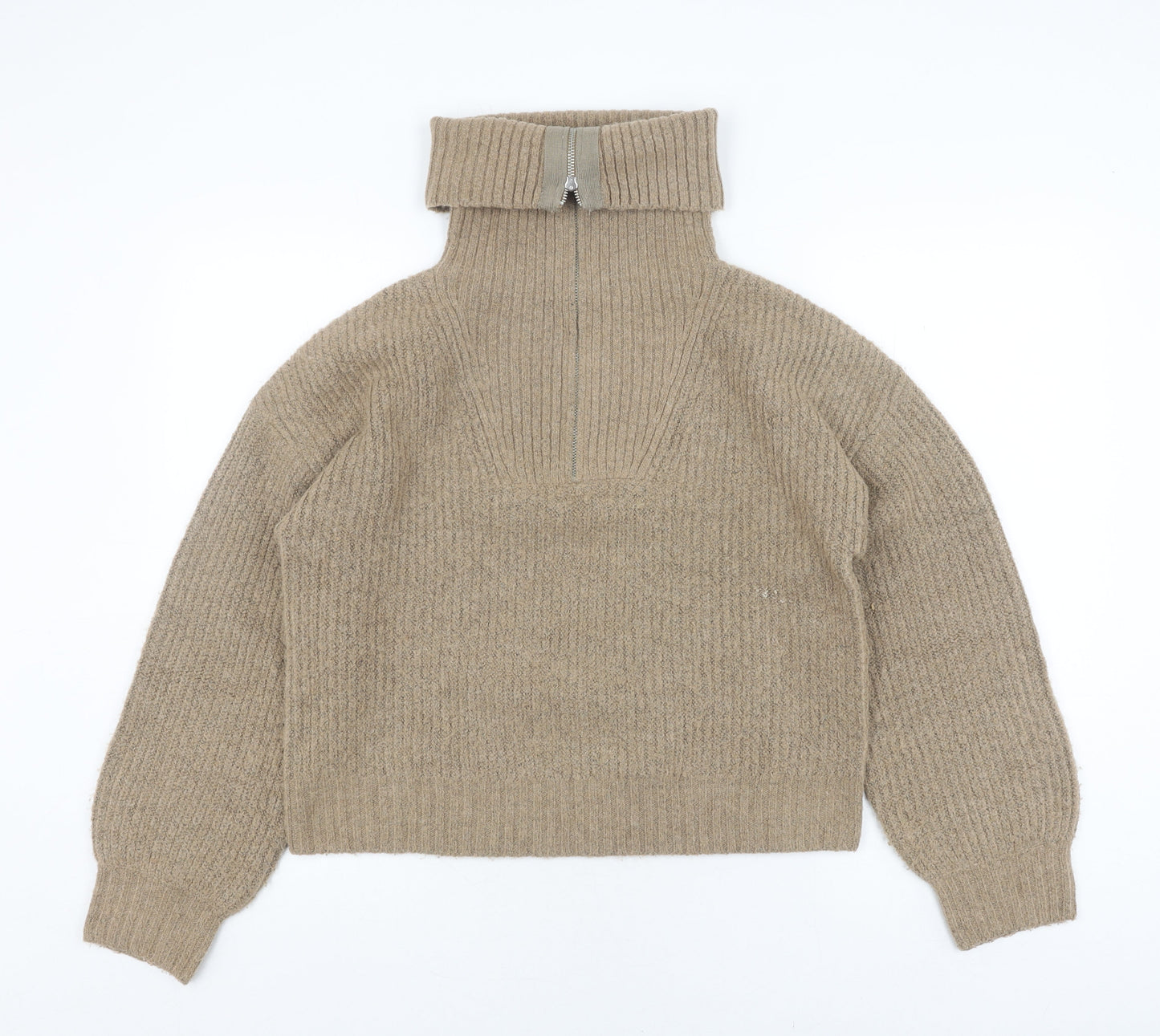 French Connection Women's Beige Full Zip Jumper