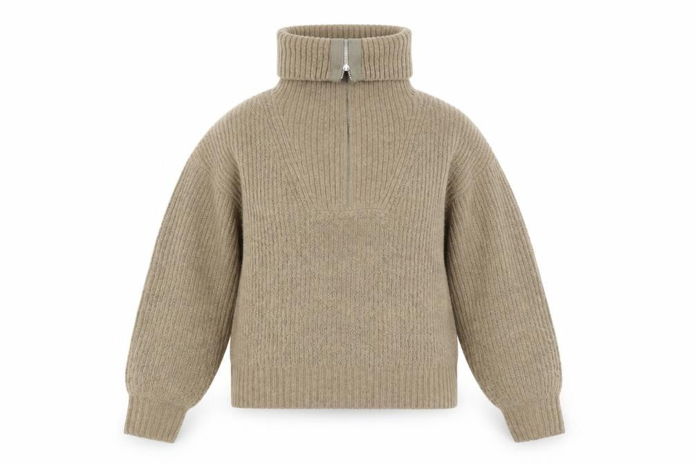 French Connection Women's Beige Full Zip Jumper