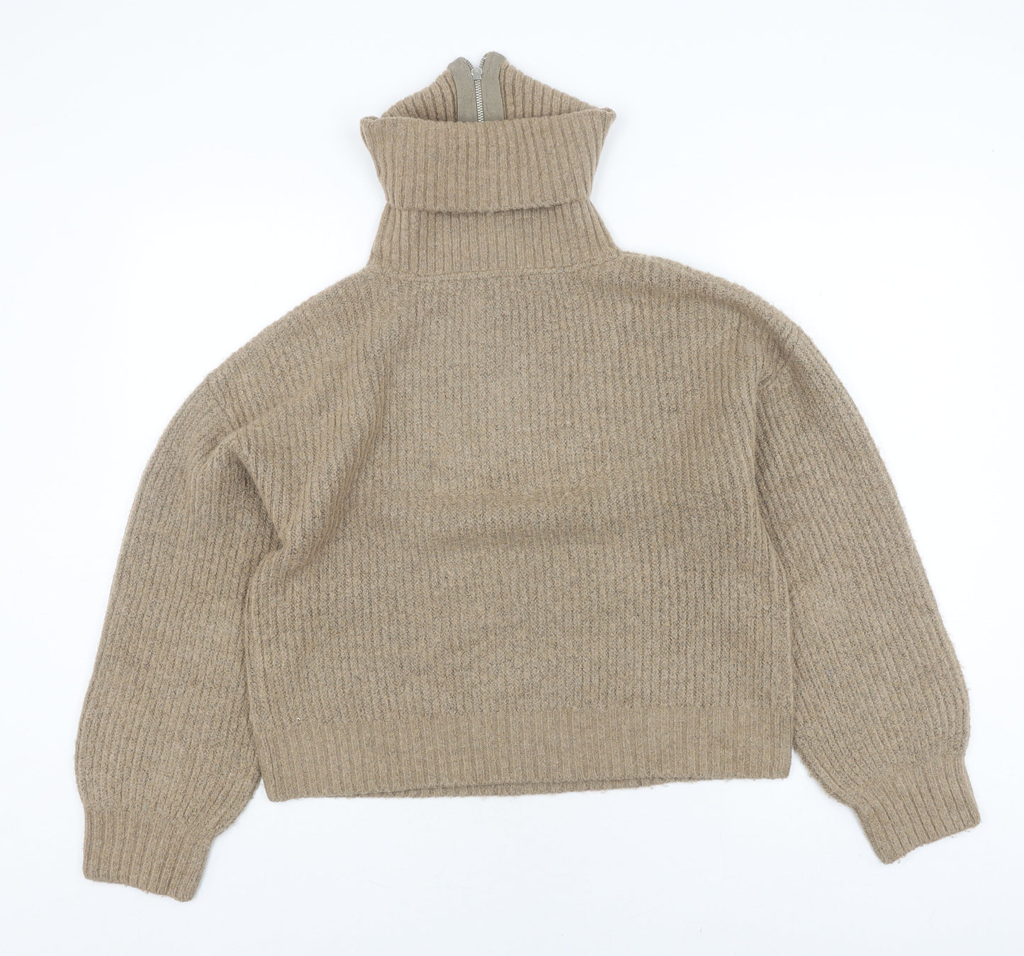 French Connection Women's Beige Full Zip Jumper