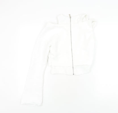 Zara Women's White Cropped Off-Shoulder Top, Size 12