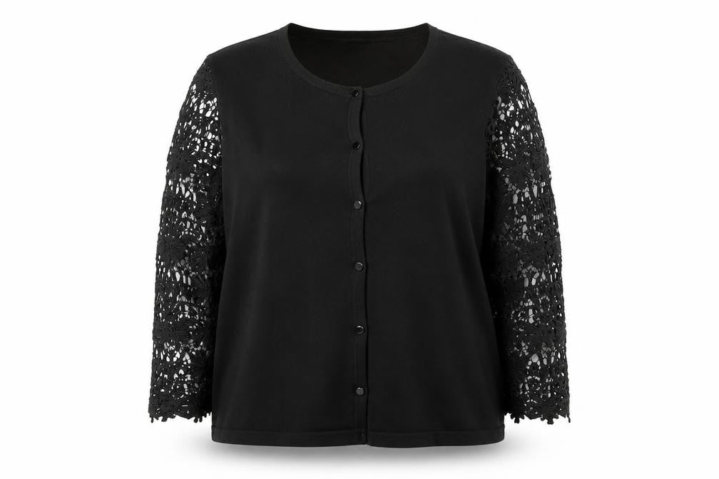 Laura Ashley Women's Black Cardigan, Size 16