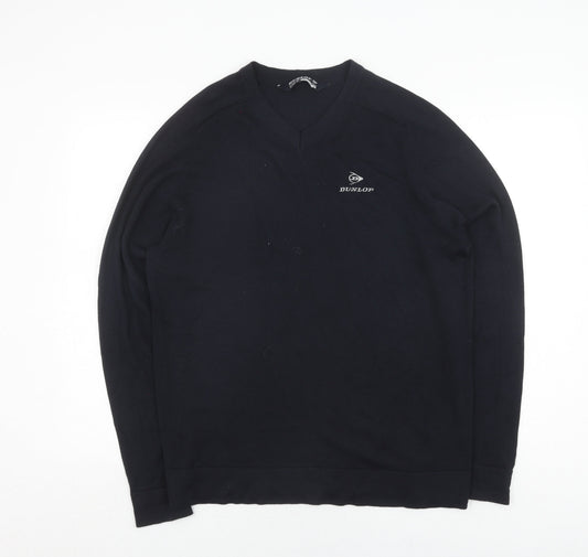 Dunlop Mens Black V-Neck Pullover Golf Jumper M