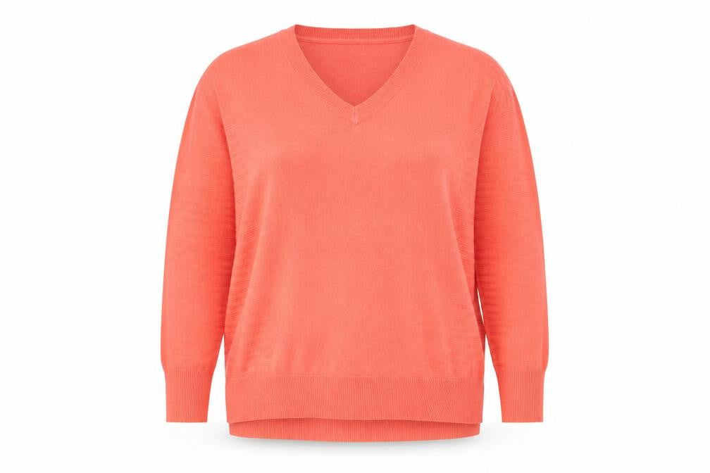 Principles Women's Orange V-Neck Pullover Jumper Size 16