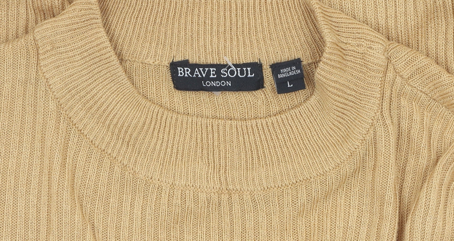 Brave Soul Women's Beige Pullover Jumper L