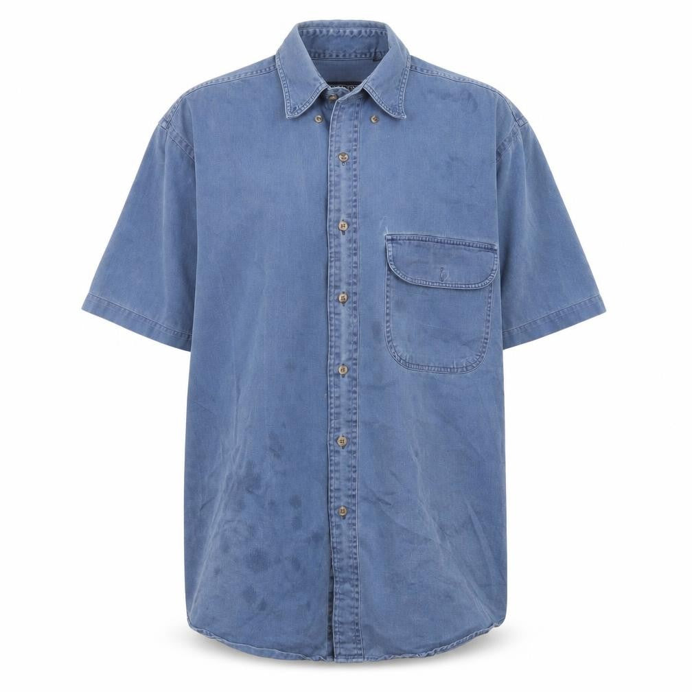 Land's End Unisex Blue Button-Up M Shirt
