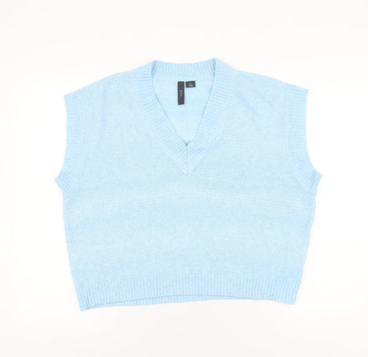 Y.A.S Women's Blue V-Neck Sleeveless Vest M