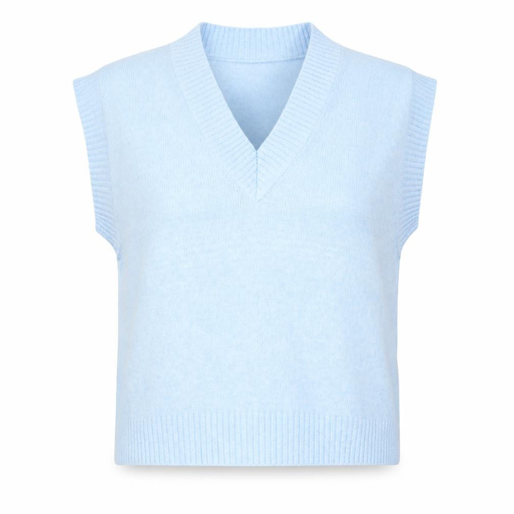 Y.A.S Women's Blue V-Neck Sleeveless Vest M