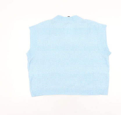 Y.A.S Women's Blue V-Neck Sleeveless Vest M