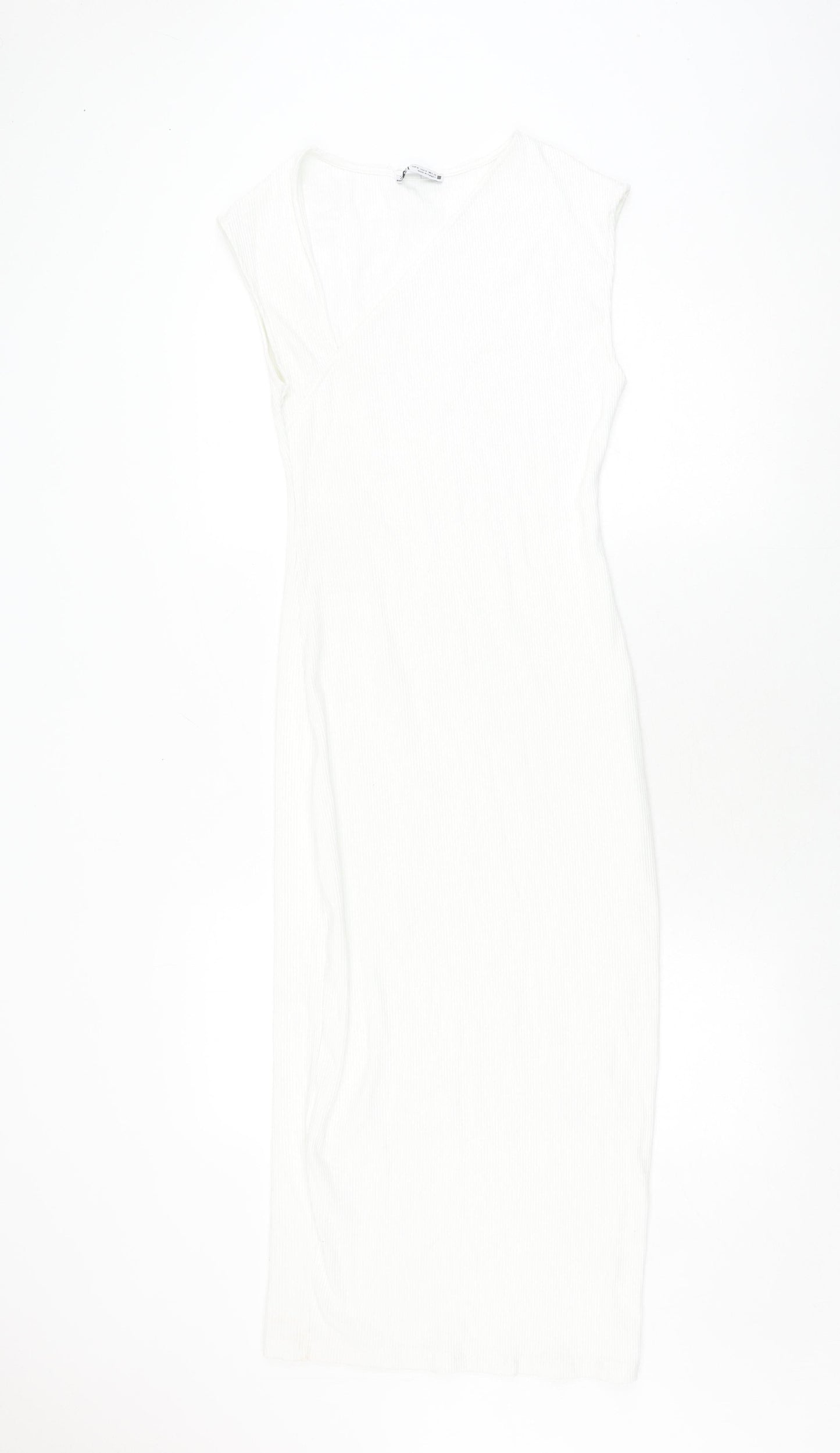 Zara Women's White Sheath Dress - M, Summer, Elegant