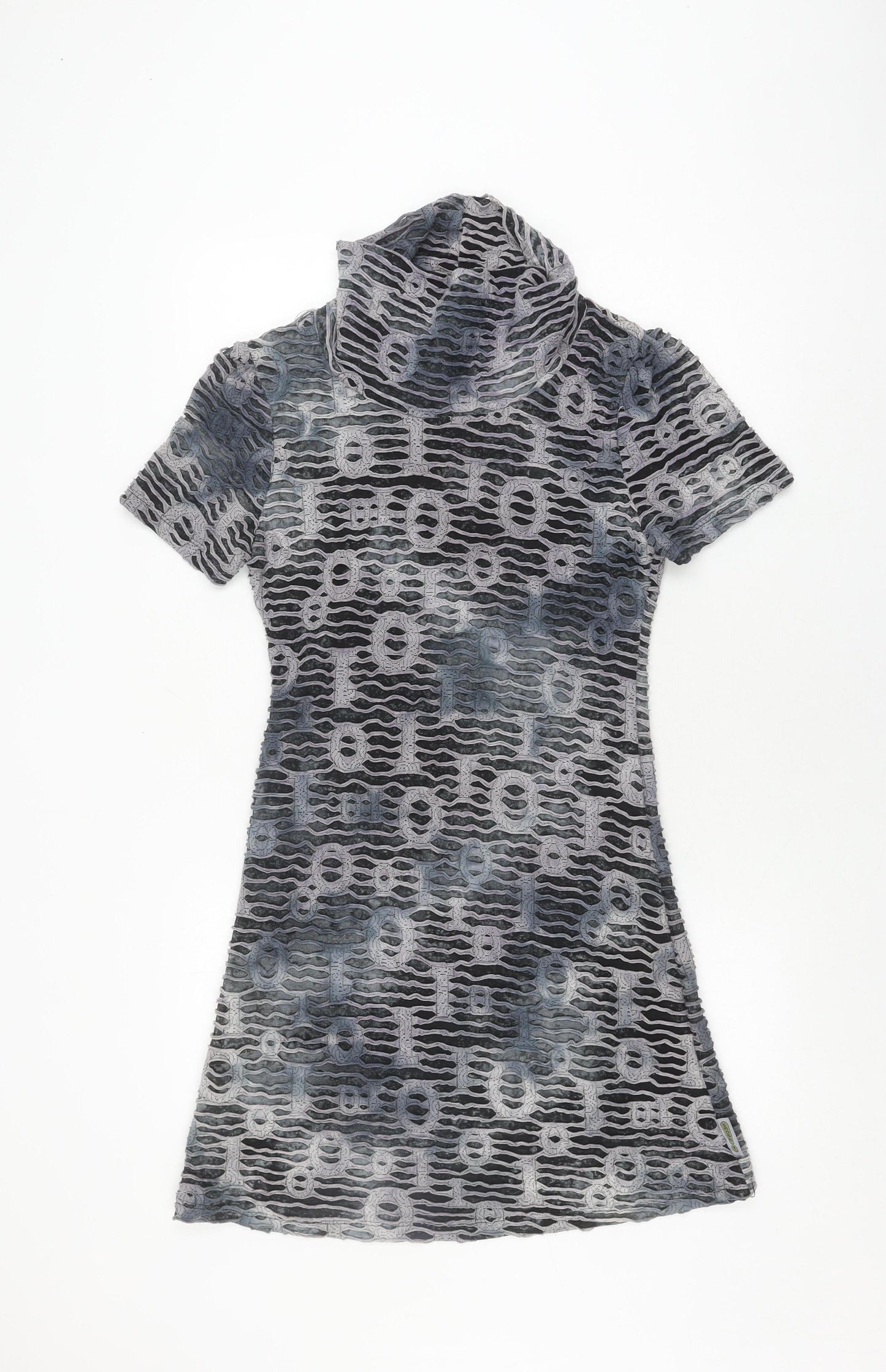 Smash! Women's Grey Geometric Knit Shift Dress M