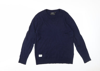 WESC Men's Blue XS Crew Neck Pullover Jumper