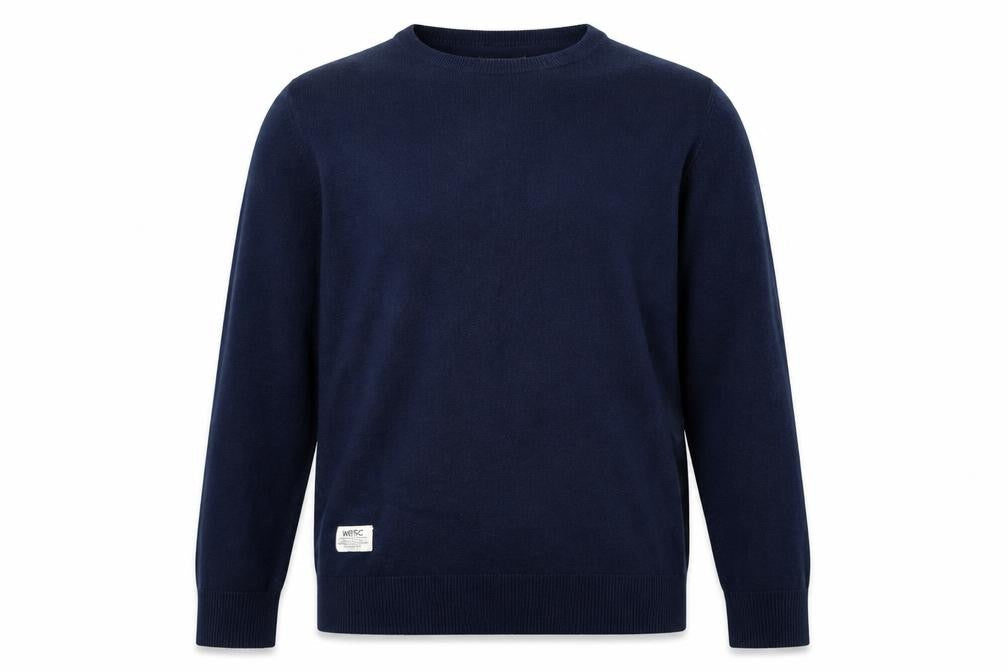 WESC Men's Blue XS Crew Neck Pullover Jumper