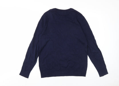 WESC Men's Blue XS Crew Neck Pullover Jumper