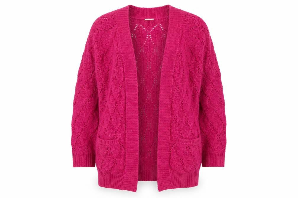 Vila Women's Pink Cardigan, S, Open-Knit, Casual