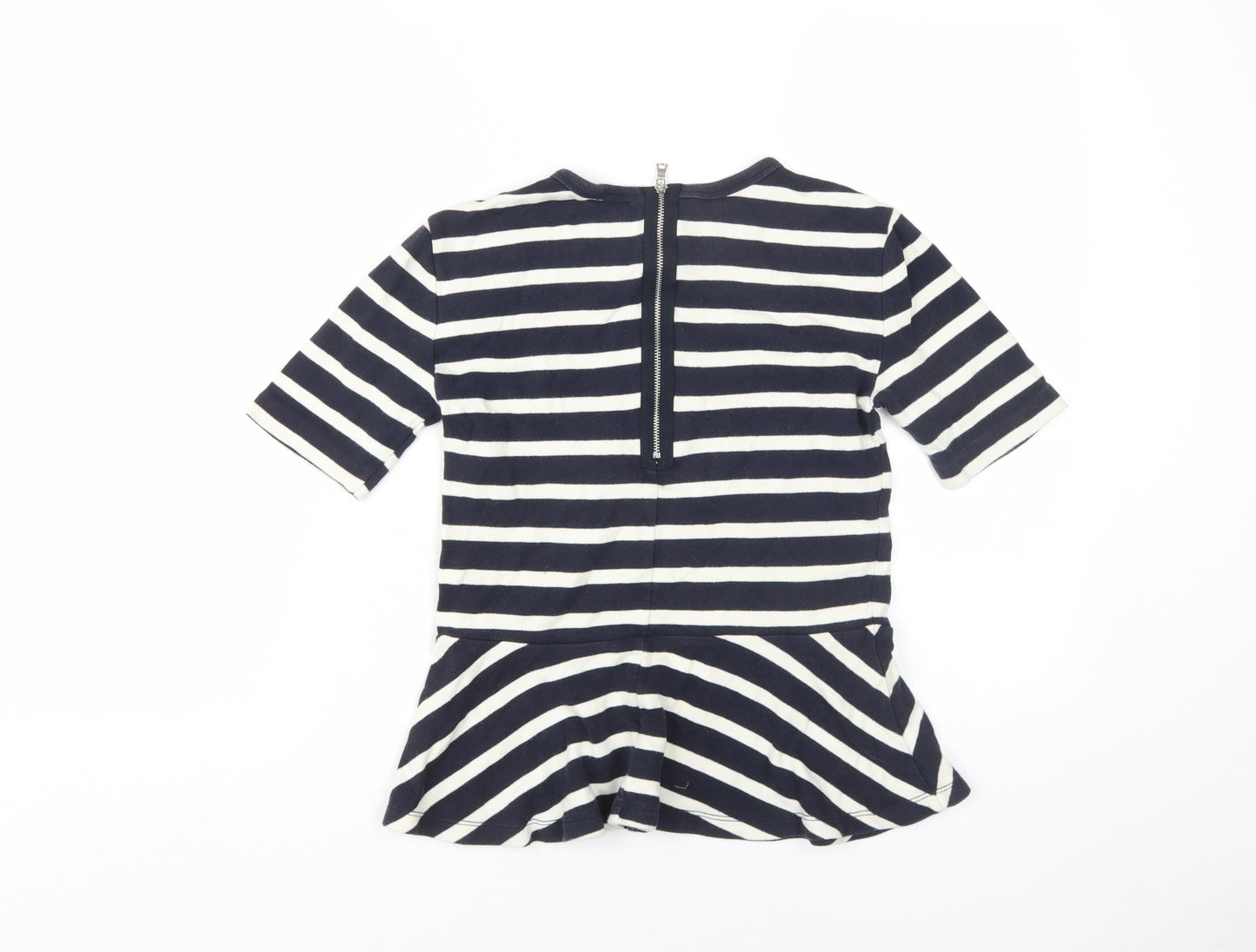 Gap Women's Black Striped XS Round Neck T-Shirt