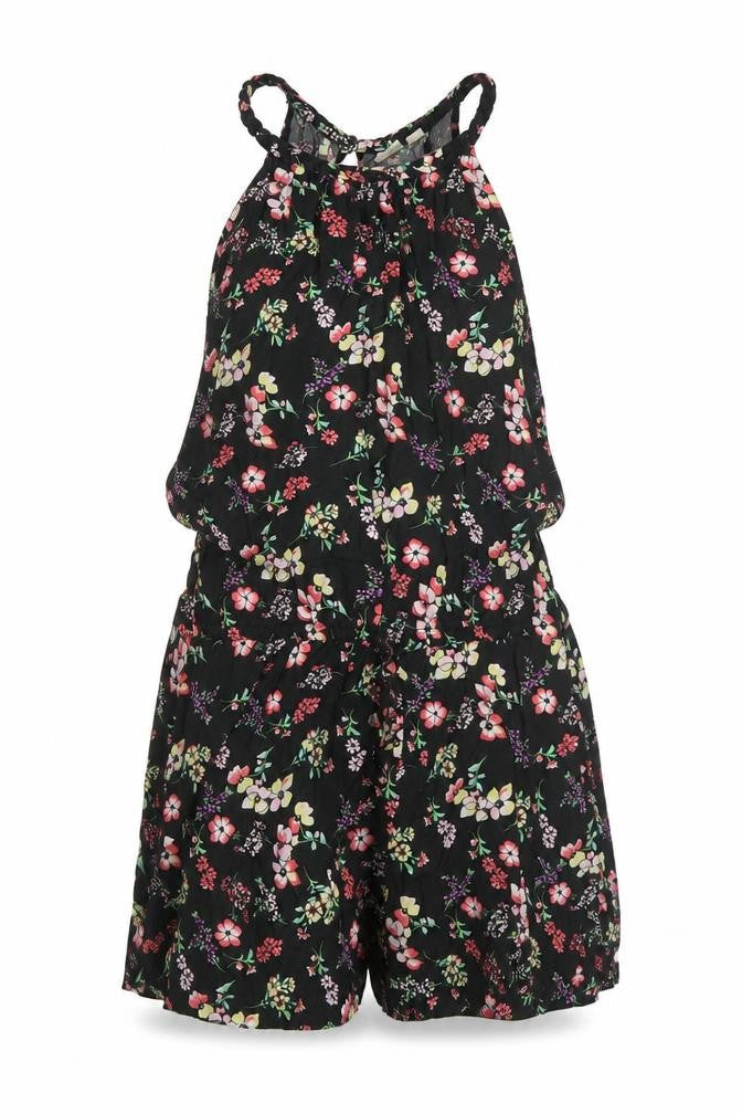 GAP Women's Black Floral Romper, M, Casual