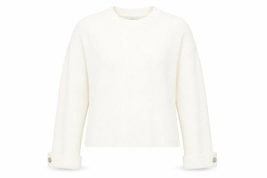 Riani Women's White High Neck Cotton Jumper, Size 12