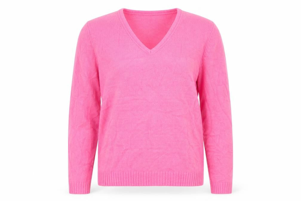 Vila Women's Pink V-Neck Pullover Jumper M
