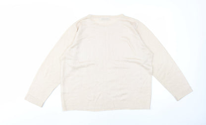 Back view of Honor Millburn Women's Beige Cable Knit jumper M