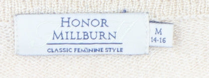 Close-up detail of Honor Millburn Women's Beige Cable Knit jumper M