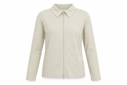 Weekday Womens Beige Long Sleeve Zip Button-Up M