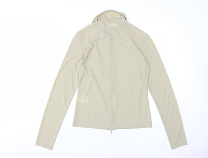 Weekday Womens Beige Long Sleeve Zip Button-Up M