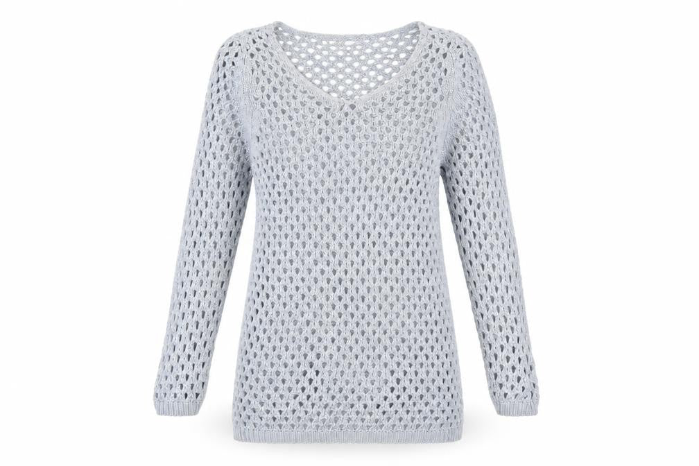 New Look Women's Blue V-Neck Knit Pullover Jumper Size 8