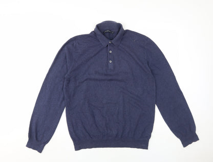 Additional front view of French Connection Men's Blue Collared jumper M