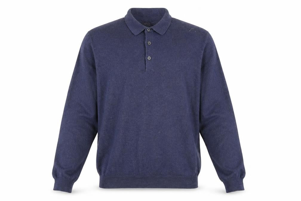 French Connection Men's Blue Collared Pullover Jumper M