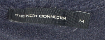 Close-up detail of French Connection Men's Blue Collared jumper M