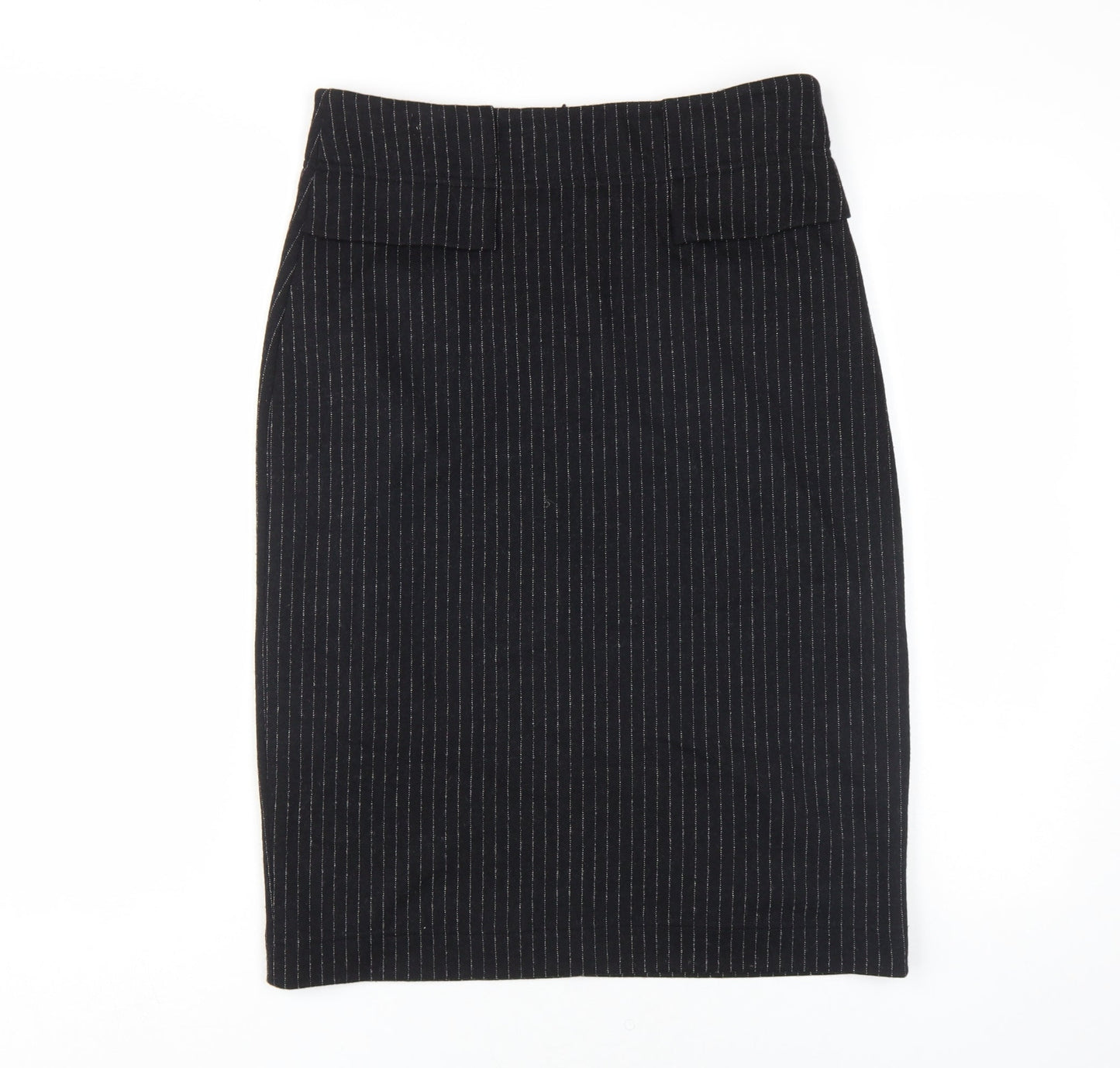 Quin and Donnelly Women's Black Pinstripe Pencil Skirt Size 10