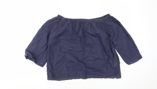 Marks and Spencer Women's Blue Blouse Size 8 Casual