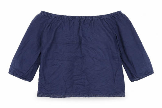 Marks and Spencer Women's Blue Blouse Size 8 Casual