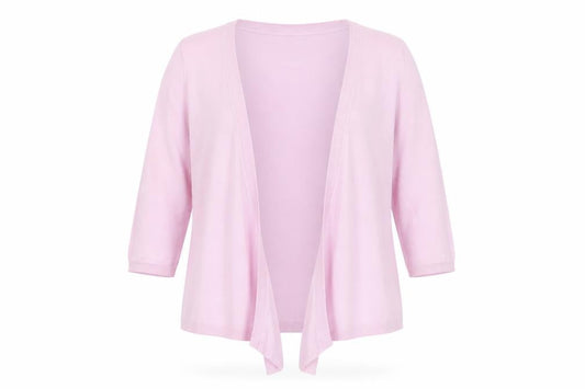 Wallis Women's Pink Cardigan L V-Neck 3/4 Sleeve