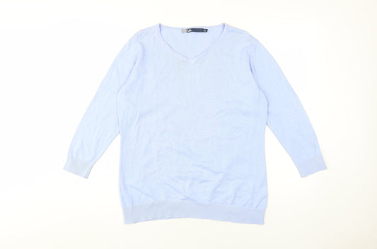 Isle Women’s Blue V-Neck Pullover Jumper M