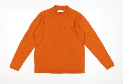 ISLE Women Orange Cable-Knit Jumper Size S