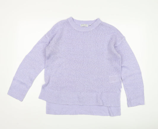 Brave Soul Women's Purple Chunky Knit Pullover Jumper - S