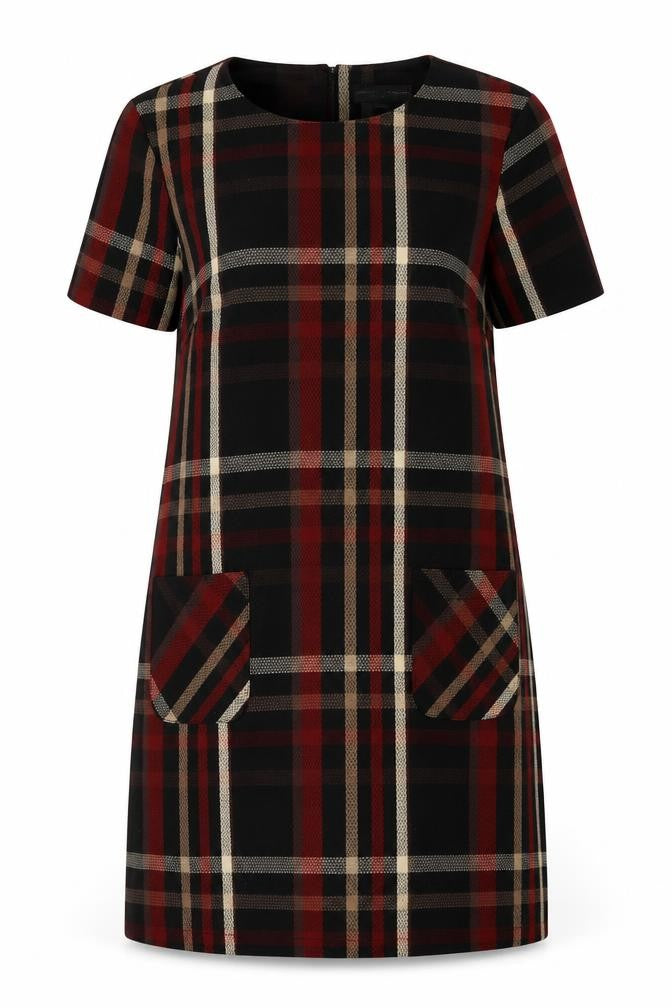 Dorothy Perkins Women's Plaid Shift Dress, Size 12, Multicoloured