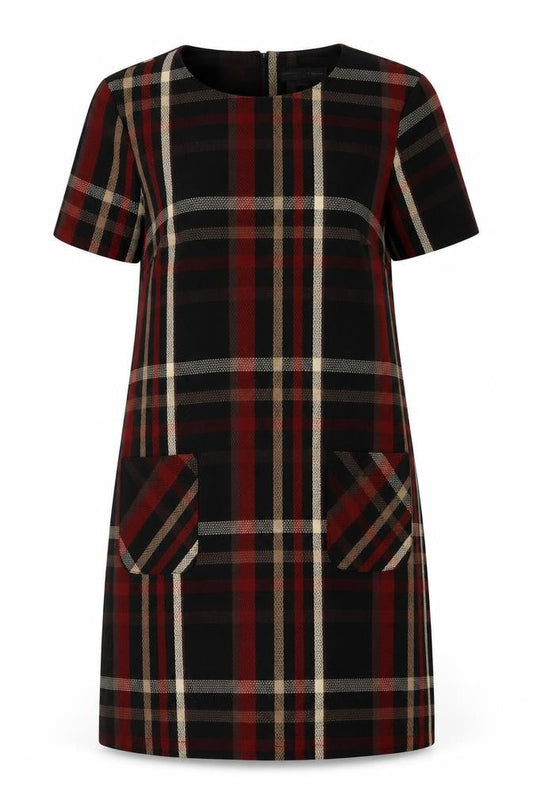 Dorothy Perkins Women's Plaid Shift Dress, Size 12, Multicoloured