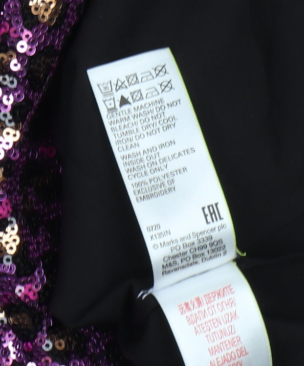 Marks and Spencer Girls Purple Sequin Party Dress