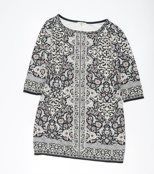 Max Studio Women's Black Geometric Tunic, Size M