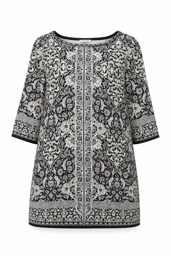 Max Studio Women's Black Geometric Tunic, Size M