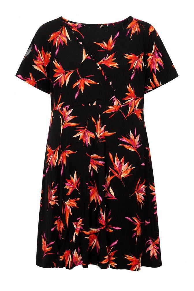Debenhams Women's Black Floral V-Neck Dress Size 20