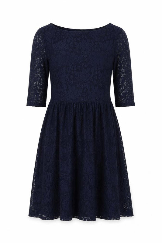 River Island Women's Blue A-Line Lace Dress Size 12